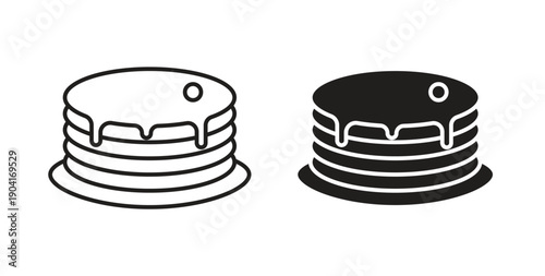 pancakes icon symbol vector graphic designs on white. Best for ui Design