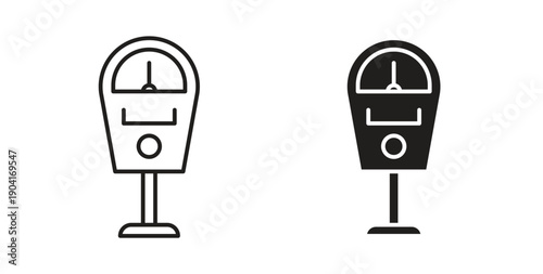 Parking meter icon symbol vector graphic designs on white. Best for ui Design