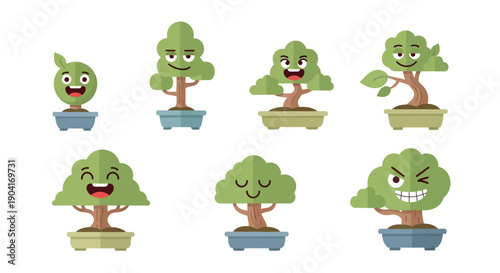 Collection of modern robots and artificial intelligence devices illustration.