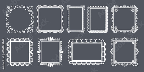 Lace Border Frame in Rectangular and Square Shape, guipure rectangles with floral filigree designed for wedding doily styles, bridal elegant invitations, vintage white lace frames