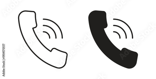 Phone icon symbol vector graphic designs on white. Best for ui Design