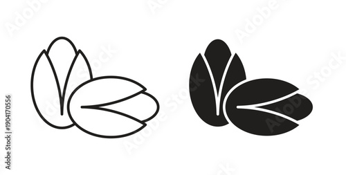 Pistachio icon symbol vector graphic designs on white. Best for ui Design