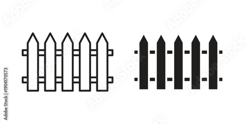 Plank fence icon symbol vector graphic designs on white. Best for ui Design