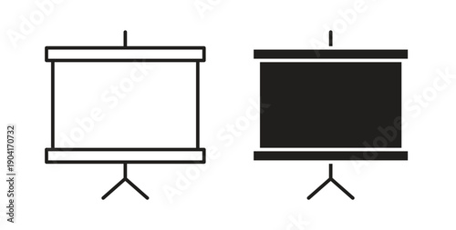 Presentation board icon symbol vector graphic designs on white. Best for ui Design