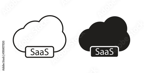SaaS icon symbol vector graphic designs on white. Best for ui Design