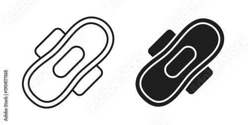 Sanitary pad icon symbol vector graphic designs on white. Best for ui Design