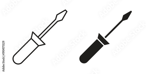 Screwdriver icon symbol vector graphic designs on white. Best for ui Design