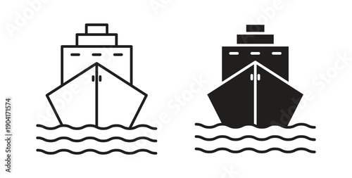 Ship icon symbol vector graphic designs on white. Best for ui Design