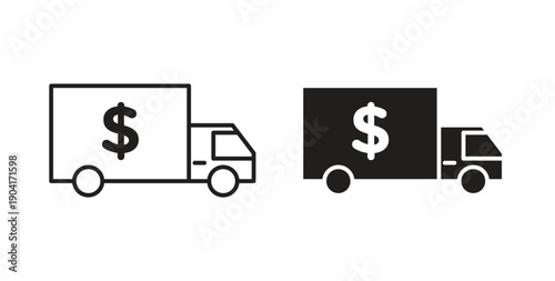 Shipping charges icon symbol vector graphic designs on white. Best for ui Design