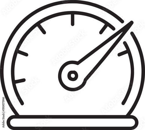 Speed meter with needle indicator on gauge  isolated on transparent background