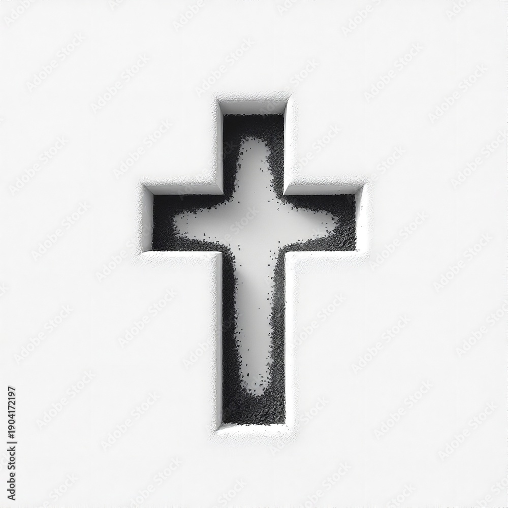 Obraz premium A simple cross symbol on a white background