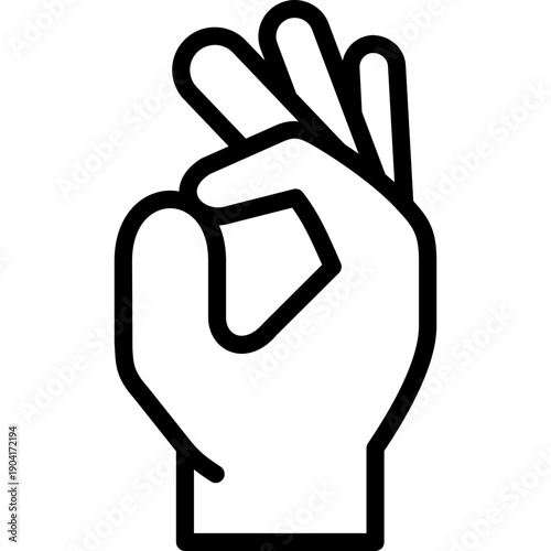 ok icon illustration design with outline