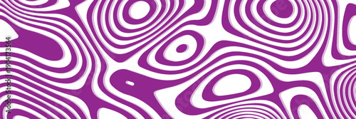 purple and white hallucination. Optical illusion. Twisted illustration. Abstract futuristic background of stripes. Dynamic wave. Vector.
