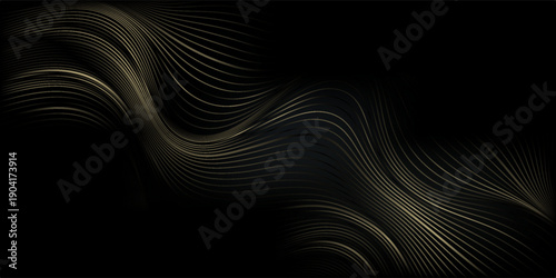 black and gold luxury background with dynamic wave composition. ips10 vector