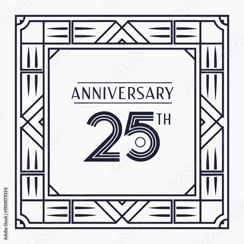 25th anniversary silver jubilee sterling milestone quarter century vector