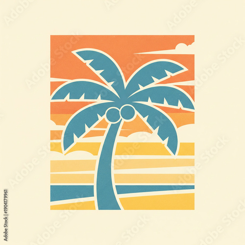 summer background with palm trees