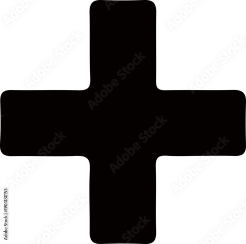 Black Rounded Plus Sign Icon