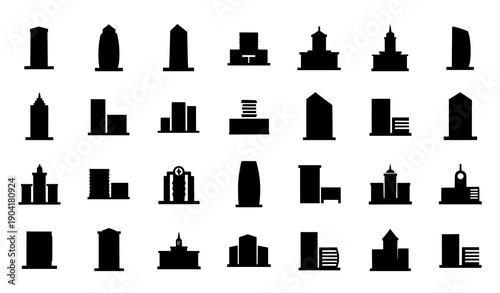 SEO Title 1
Flat office building icon set with modern corporate and business architecture symbols vector illustration