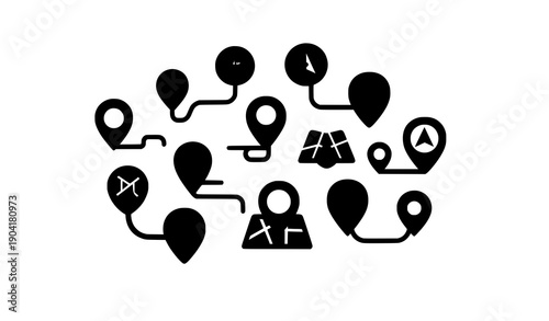 SEO Title 3
Modern rounded location pin and address icons set with friendly navigation symbols vector illustration