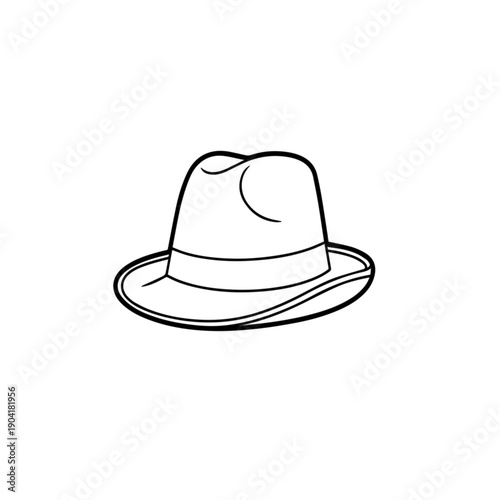 Fedora Hat Line Art