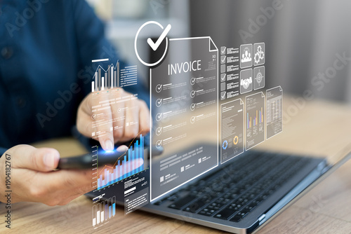 Cuadro en lienzo Online digital business finance system facilitates money payment cost management