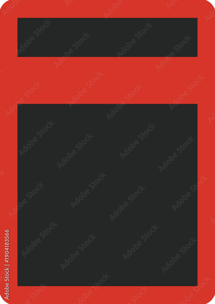 Obraz premium vector illustration of a blank red and black board