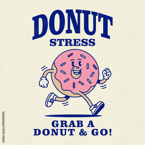 cartoon character of donut Graphic Design for T shirt Street Wear and Urban Style	