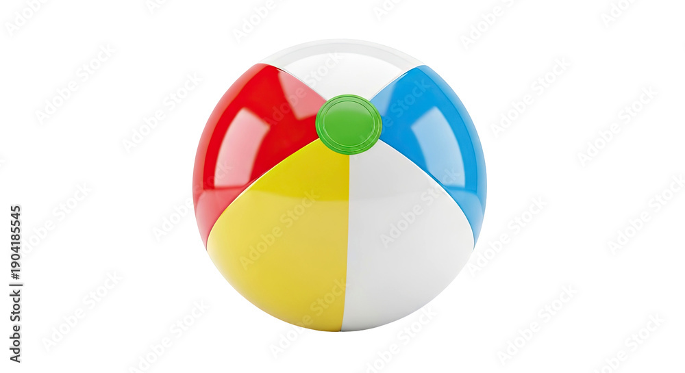 Fototapeta premium Colorful Beach Ball with Green Valve