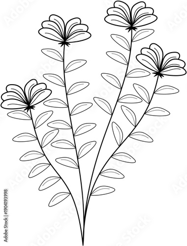 Floral Line Art