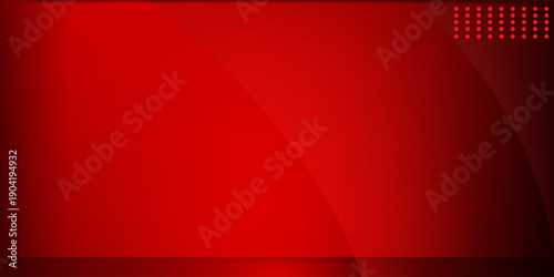 Modern podium of spotlight on a red set background