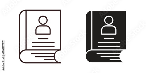 Biography icon vector Illustration logo template pack