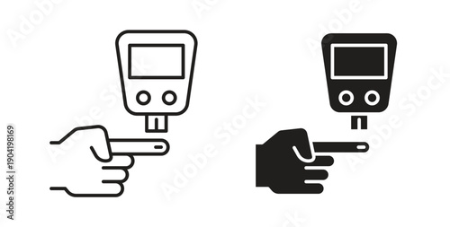 Blood sugar test icon vector Illustration logo template pack
