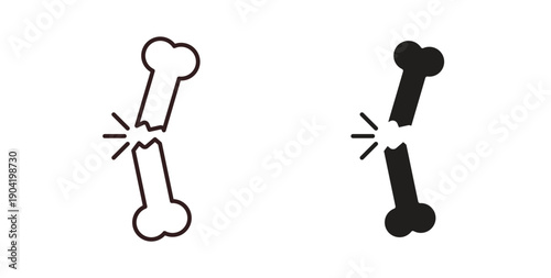 Broken bone icon vector Illustration logo template pack