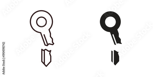 Broken key icon vector Illustration logo template pack
