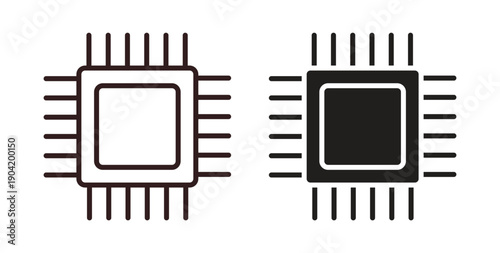 Chip icon vector Illustration logo template pack