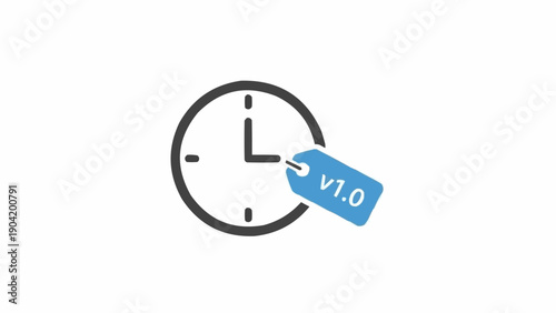 Foto Clock with version tag attached.