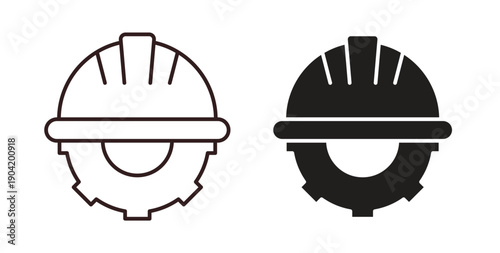 Construction worker icon vector Illustration logo template pack