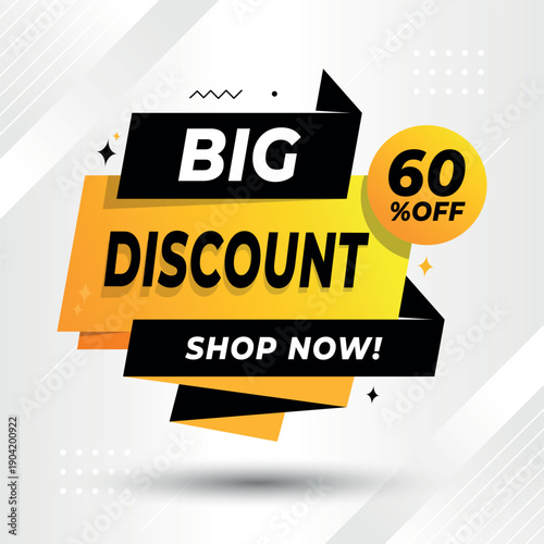 Big Discount 60 Off Promotional Sale Banner with Shop Now Call to Action