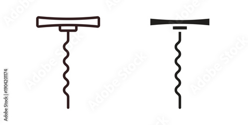 Corkscrew icon vector Illustration logo template pack