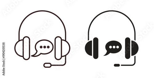 Customer support icon vector Illustration logo template pack