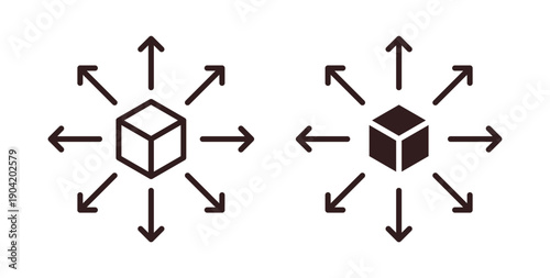 Distribution channel icon vector Illustration logo template pack