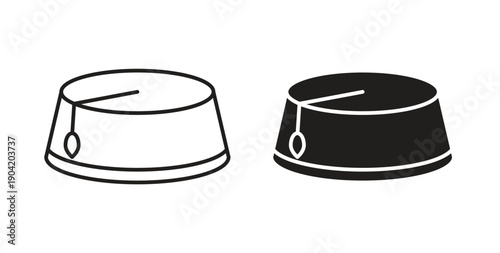 Fez hat icon vector Illustration logo template pack