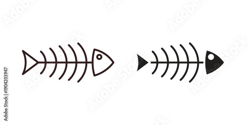 Fishbone icon vector Illustration logo template pack