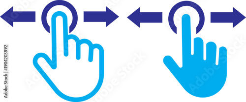 Swipe icon set. Swipe Multiple Style Icon Set Collection. Swipe icon set multiple style collection. Vector illustration. Hand gesture slide vector set. Slide left right finger icon set