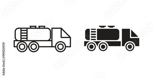 Fuel truck icon vector Illustration logo template pack