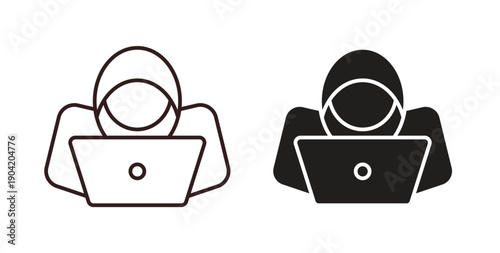 Hacker icon vector Illustration logo template pack