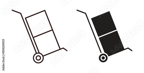 Hand truck icon vector Illustration logo template pack