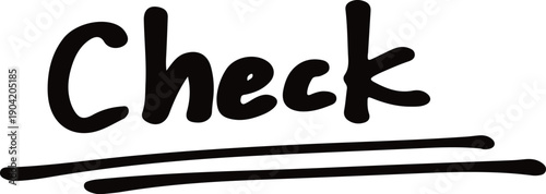 装飾された手描きのチェックの文字のイラスト
