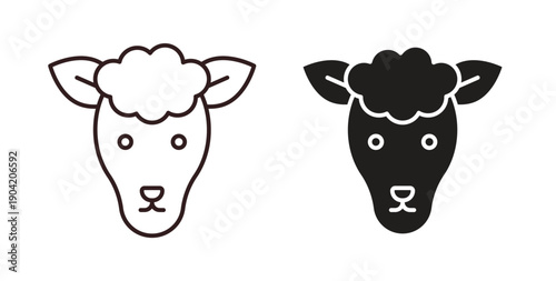 Lamb icon vector Illustration logo template pack