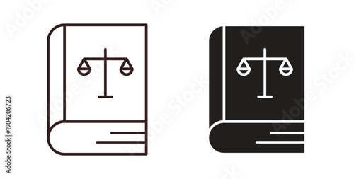 Law book icon vector Illustration logo template pack